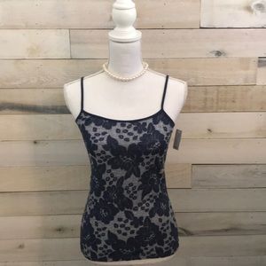 ⚜️ LOFT Navy Blue Floral Cami - Size S